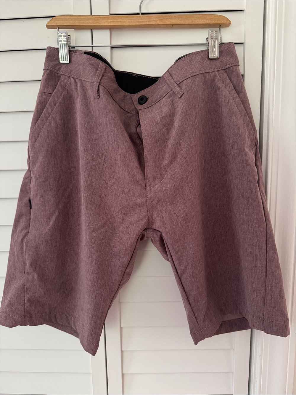Kenneth Cole Plum Flat-Front Men's Shorts
